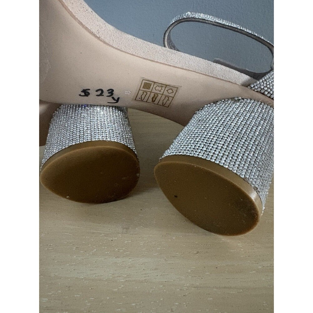 Jeffrey Campbell Laura Crystal Embellished Ankle Strap Silver 8 Prom Wedding - Picture 12 of 12